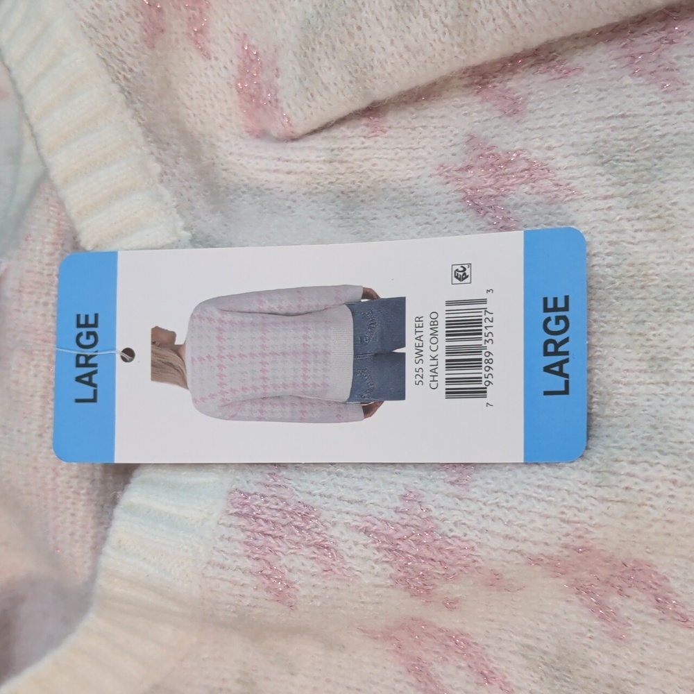 Women's Pink Sparkle Sweater Size L - Picture 5 of 5